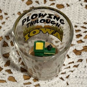 Plowing Through Iowa Shot Glass